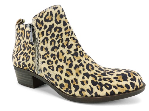 Basel Booties Natural Leopard Size 
