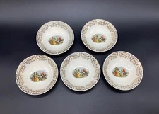 Vtg Set/5 King Quality? (no backstamp) 22K Gold Trim Bowls Courting Couples