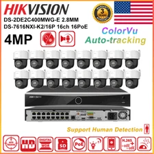 Hikvision 16CH Camera System 4MP ColorVu Auto-track IP Camera 2-Way Audio Lot