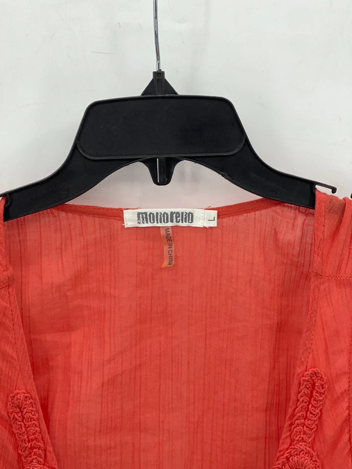 Top Monoreno Mujer Grande Melón Rosa Naranja Sin Mangas Bordado Flecos Boho Foto 3 de 4