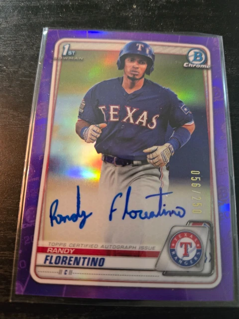 2020 Bowman Chrome Randy Florentino Prospect Auto Purple Refractor 1st #D /250