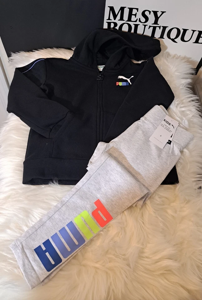 PUMA Niños Arco Iris Polar Sudadera con Capucha y Leggings Conjunto de 2 Piezas Niñas Preescolar Talla 6T Foto 4 de 4