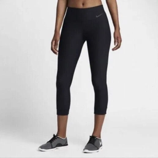 Nike Dri Fit Ten Less Recycled Legend Capri Leggings XS Black Athletic  Pocket