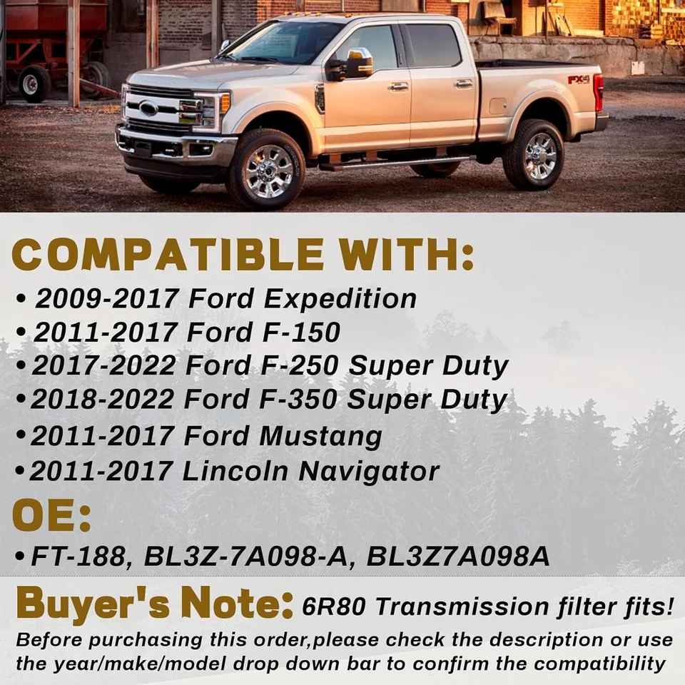 Automatic Transmission Filter for Ford F-150 F-250 Super Duty Mustang Lincoln - Image 3 of 4