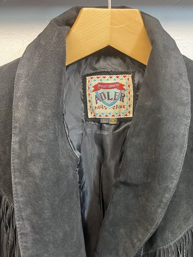 Vintage Adler Cowgirl/Motorcycle Leather Jacket, Short Waist with Fringe, Size L - Picture 5 of 15