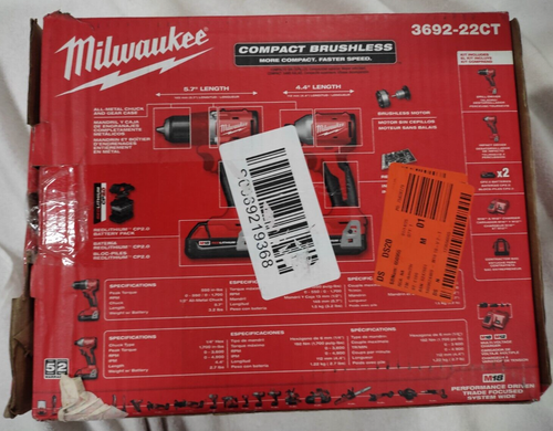 Milwaukee 3692-22CT M18 Compact Brushless 2-Tool Combo, Drill Driver/Impact - Picture 4 of 4