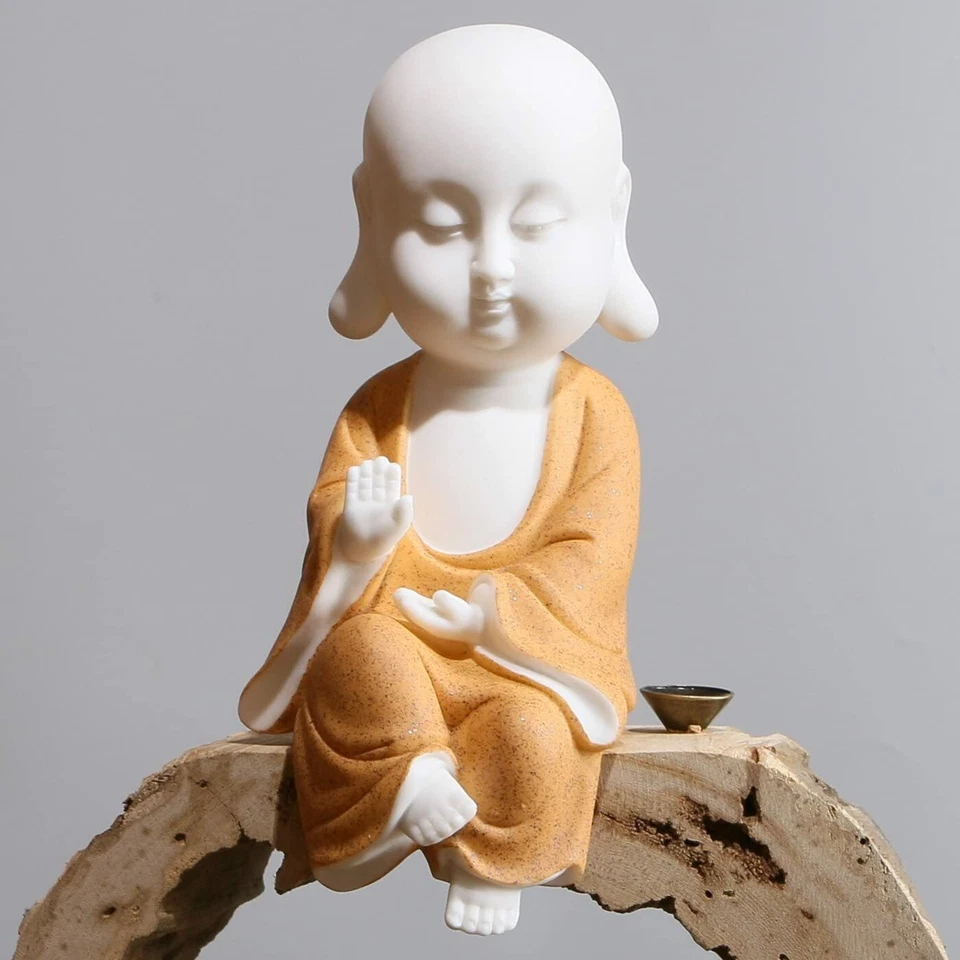 Estátua chinesa Buda cerâmica Tathagata três santos guanyin decoração para casa - Imagem 3 de 4