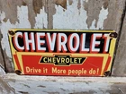 VINTAGE CHEVROLET PORCELAIN SIGN CHEVY GAS AUTOMOBILE SALES SERVICE CAR DEALER
