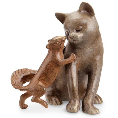 Aluminum Nature Theme Traditional Style Stealing A Kiss Garden Statue 11” H - Picture 2 of 2