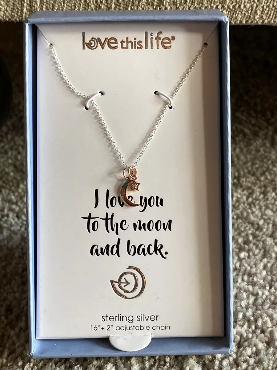 Sterling silver i love you to the moon and back necklace shop