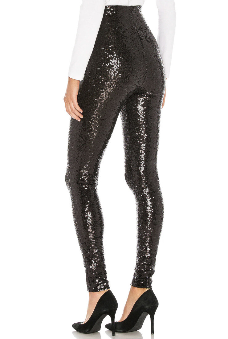 NEW Commando High Waist Sequin Leggings - Black - Medium image 3