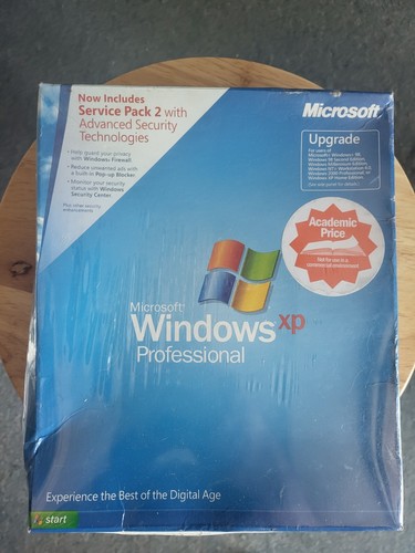 SEALED MICROSOFT WINDOWS XP PRO UPGRADE SP2 ACADEMIC 2002 VERSION E85-02670