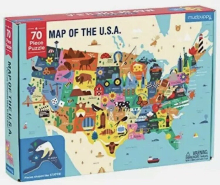 Mudpuppy Map of The United States of America Puzzle Capitols 70