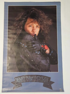 VINTAGE POSTER ~ Bon Jovi In Leather 22.5x34.5 #3203 E.J. Camp