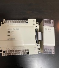 Mitsubishi automation components FX-16MR, FX-8EYR, and MTA-12