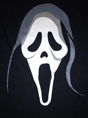 Spirit Halloween Ghost Face Fun World Unisex Kids Black Pajama Top XL NWOT