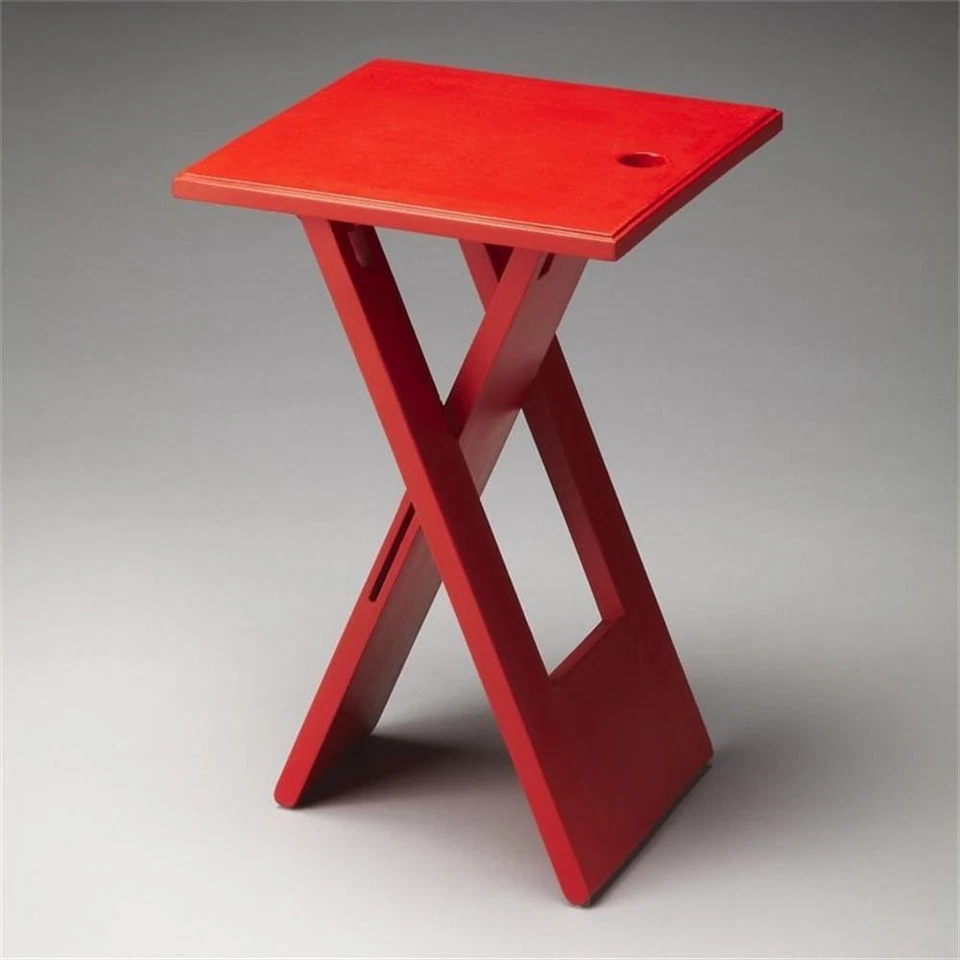 Home Square 19.25"H Transitional Folding End Table in Red - Set of 2 - Image 3 of 3