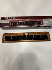 Vintage Wood  Metal Swank Crested Tie Rack