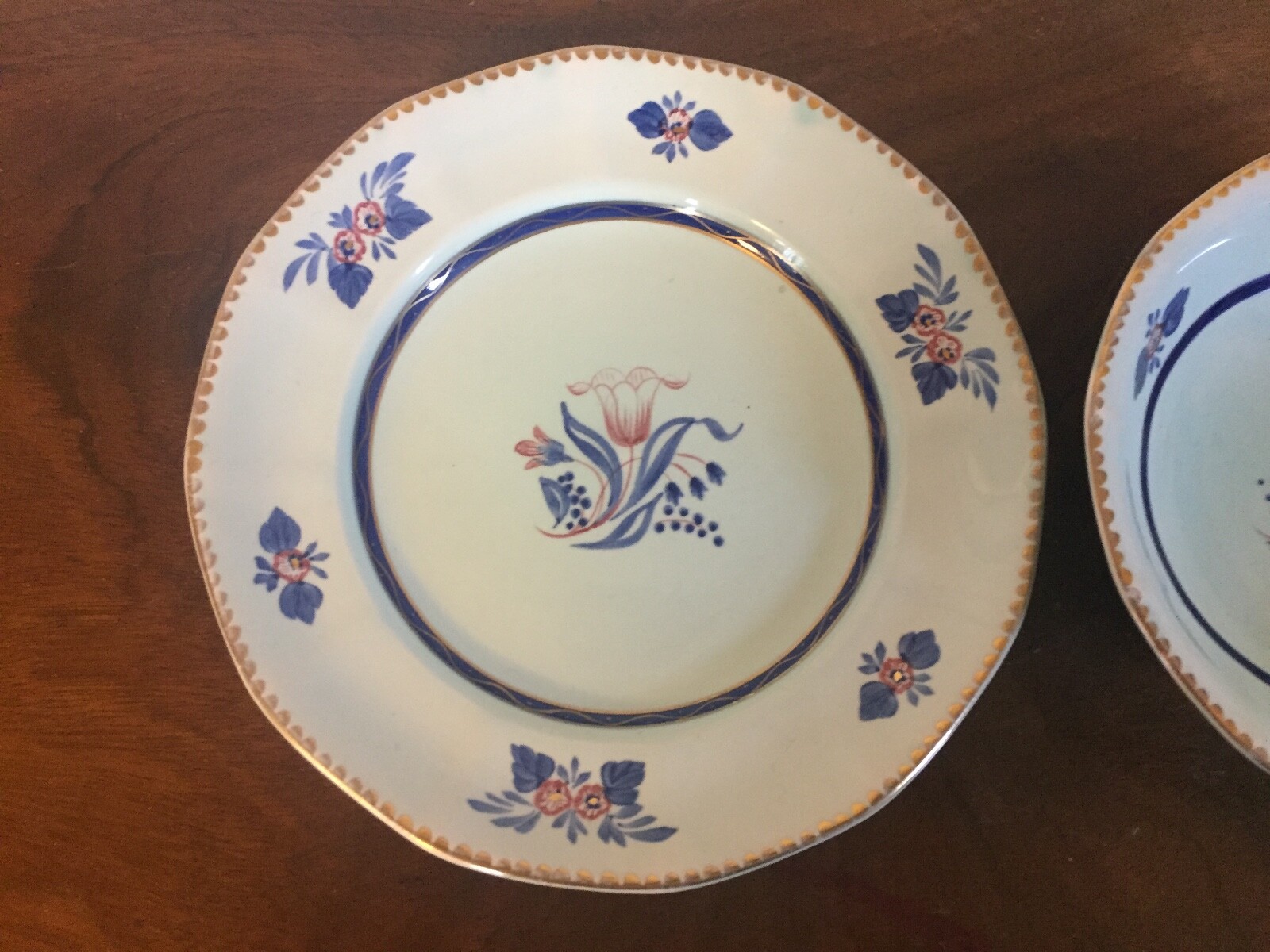 Adams Calyx Ware Porcelain Plate and Bowl Hand Painted England 