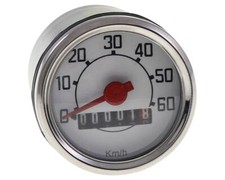 Tachometer 60km/h UNI AUTO chrom 48mm für VESPA V50, 50 N, ​L, ​R, ​S, ​Ciao, SI