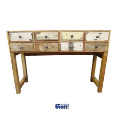 tavolo consolle da parete per ingresso salvaspazio con cassetti in legno 110x35 