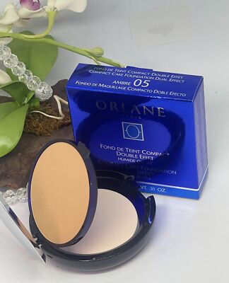 Orlane Compact Cake Foundation Dual Effect - 05 Ambre - .31 oz - New in Box