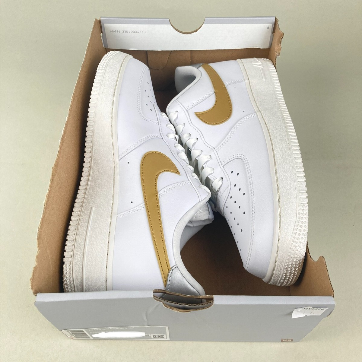 Nike Air Force 1 '07 White Gold DD8959-106 Women's Size 7 Nike Air Force 1 '07 White Gold DD8959-106 Women's Size 7