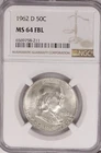 1962-D Franklin Half Dollar 50C | NGC MS 64 FBL | Nice Coin!