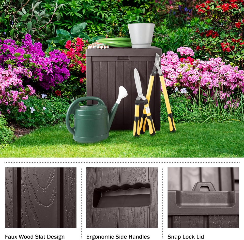 Outdoor Storage Box 50 Gallon Deck Box for Pool Accessories or Patio