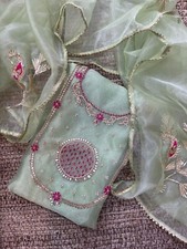 Soft Organza Salwar Kameez Gotta Patti Indian Designer Wedding Party Wear Dress
