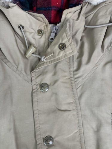 Vintage Woolrich Coyote Fur Full Zip Hooded Jacket Men’s Size Large Beige - Picture 5 of 13