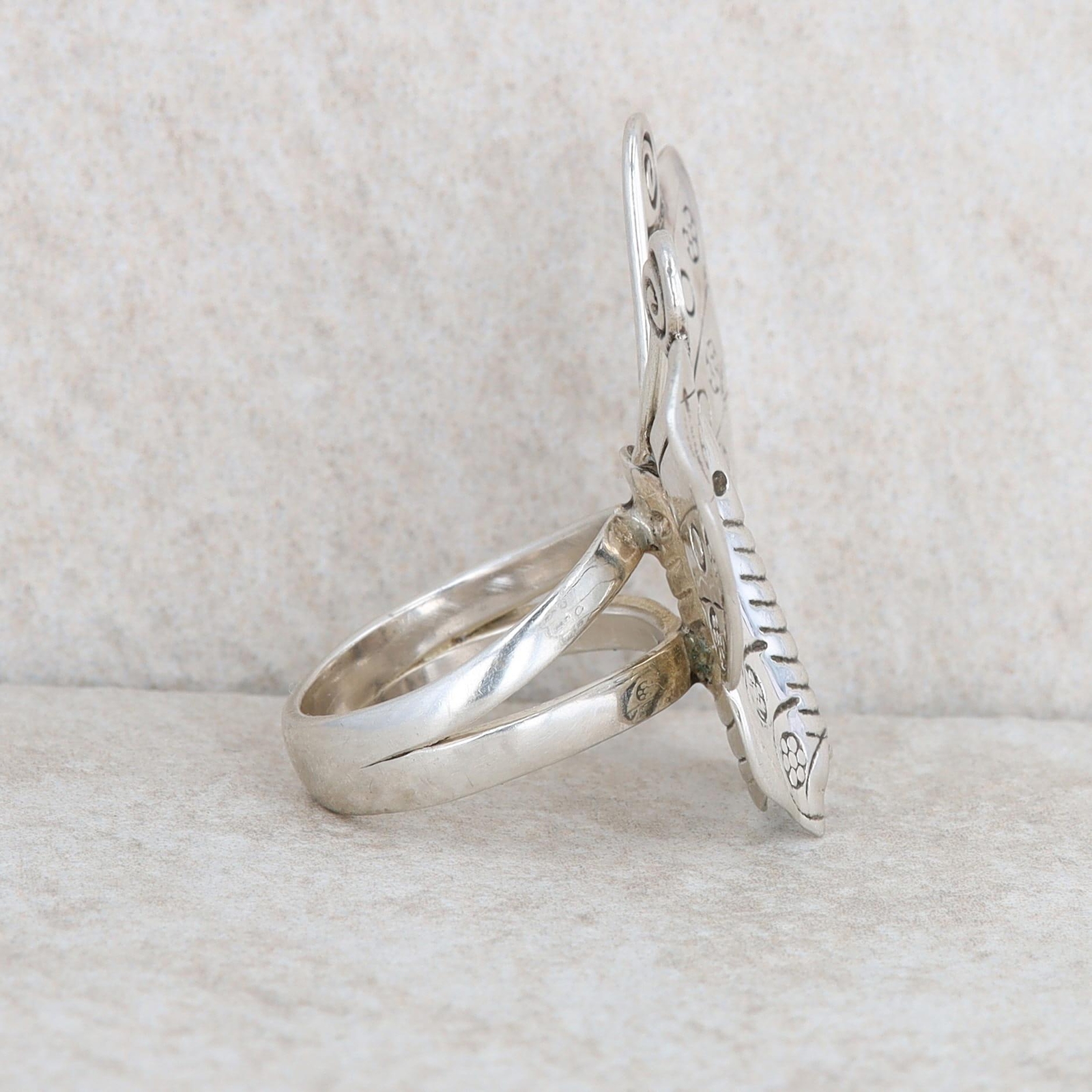 Sterling Silver Butterfly Statement Ring - image 2