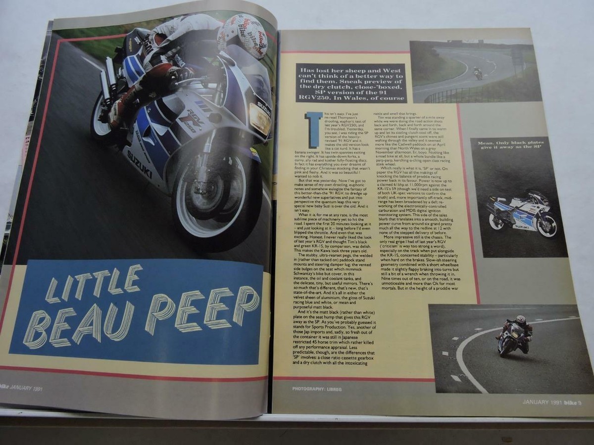 Bike Magazine January 1991 Suzuki Kawasaki Moto Guzzi Yamaha Honda