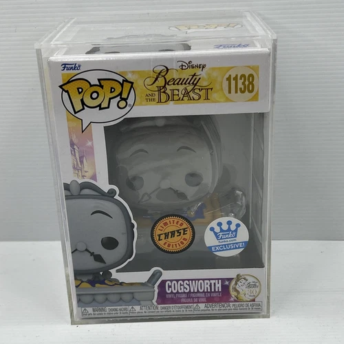 Disney Funko Pop - Cogsworth CHASE - Beauty and the Beast #1138 + Protector