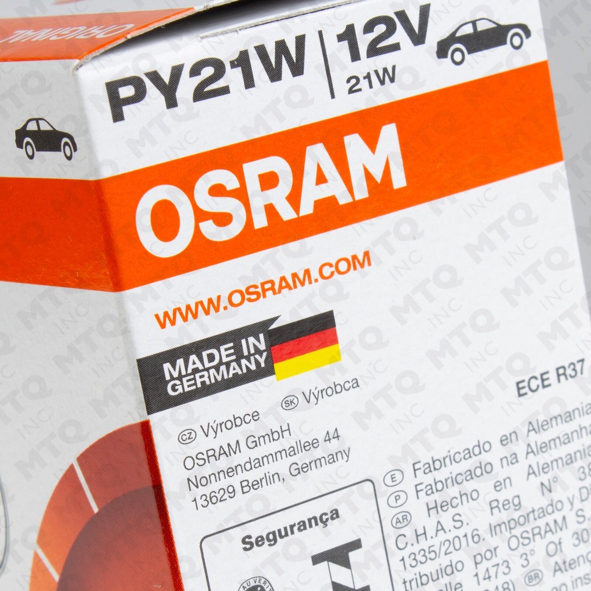2PC) Osram Turn Signal Light Bulb 7507 Amber Offset Pin 12v 21w
