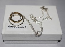 Silpada Sterling Silver and Brass 3 Textured Inner Circle Pendant Necklace N2296