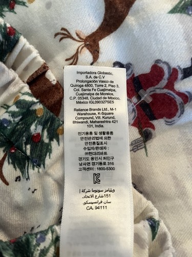 Pottery Barn Kids Pajama Bottoms Sz Adult L Christmas Santa Elastic Waist - Picture 3 of 10