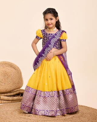 Girls Indian Lehenga choli Wedding Wear dress for kids Festival girls dress 