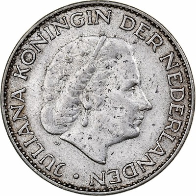 [#1200100] Netherlands, Juliana, Gulden, 1963, Silver, EF, KM:184 | eBay