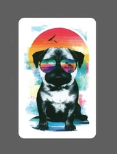 Pug Sticker Sunset Sunglasses Waterproof Travel Ocean Beach Gift NEW
