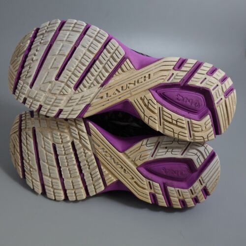 Scarpe da corsa Brooks Launch 5 nere viola stampa sneakers donna taglia 8,5 - Foto 8 di 12