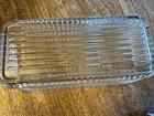 VTG 8x4 Clear Ribbed Glass Refrigerator Dish Base  rectangle Perfect — photo 7