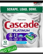 Cascade Platinum Dishwasher Pods Fresh Scent Dish Detergent Soap 12 Count (1 pk)