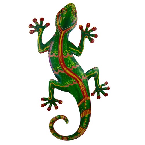 Colourful Gecko Metal Lizard Garden Art Wall Hanging Fence Ornament Decorations - Picture 10 of 17