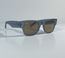 RAY BAN RB0840-S 6680/73 MEGA- WAYFARER TRANSPARENT BLUE / AMBER LENS SUNGLASSES