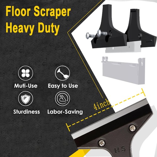 Floor Scraper Long Handle Heavy Duty, Floor Scraper Blades 4 inch scraper tool - Picture 6 of 8