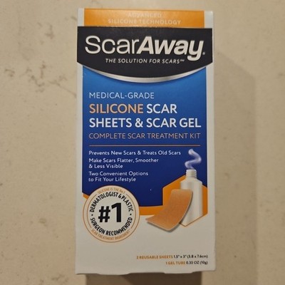 ScarAway Scar Treatment Kit 2 Silicone Scar Sheets Exp 2027+ 