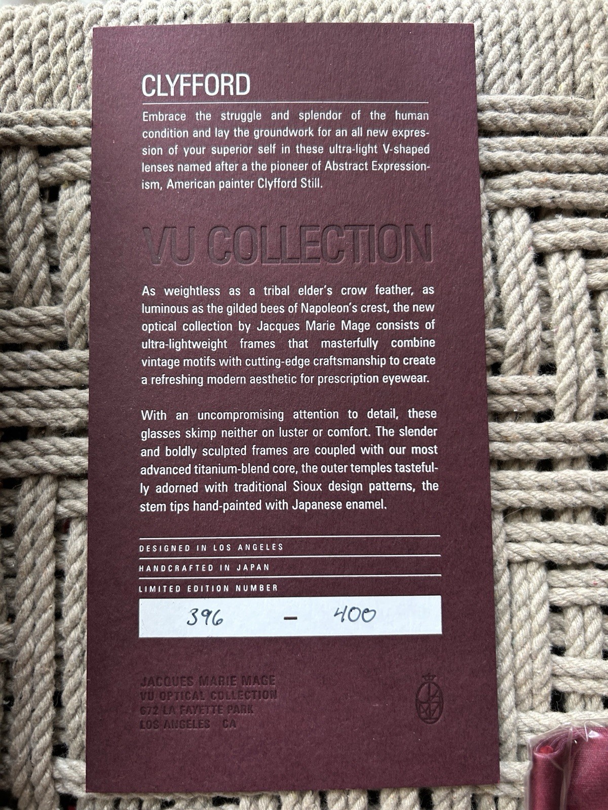 Jacques Marie Mage Clyfford Sand New Optical Frames With Demo Lenses #396/400