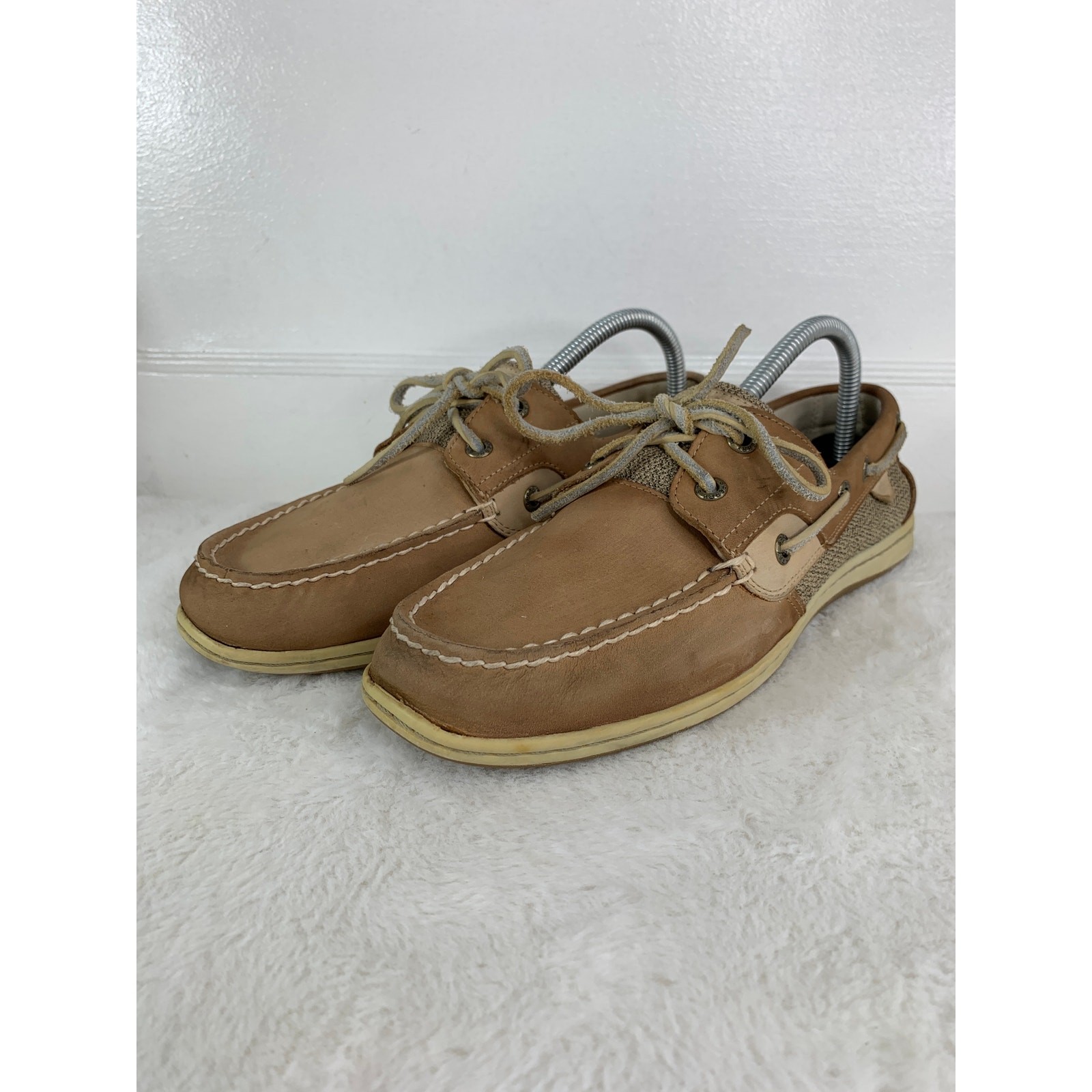 Sperry Angelfish Boat Shoes Women’s Size 10 Tan Leather STS 95588