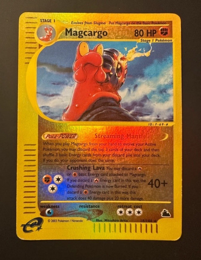 Pokemon Card-Magcargo-18/144-Reverse Holo-Skyridge-ENG- Good